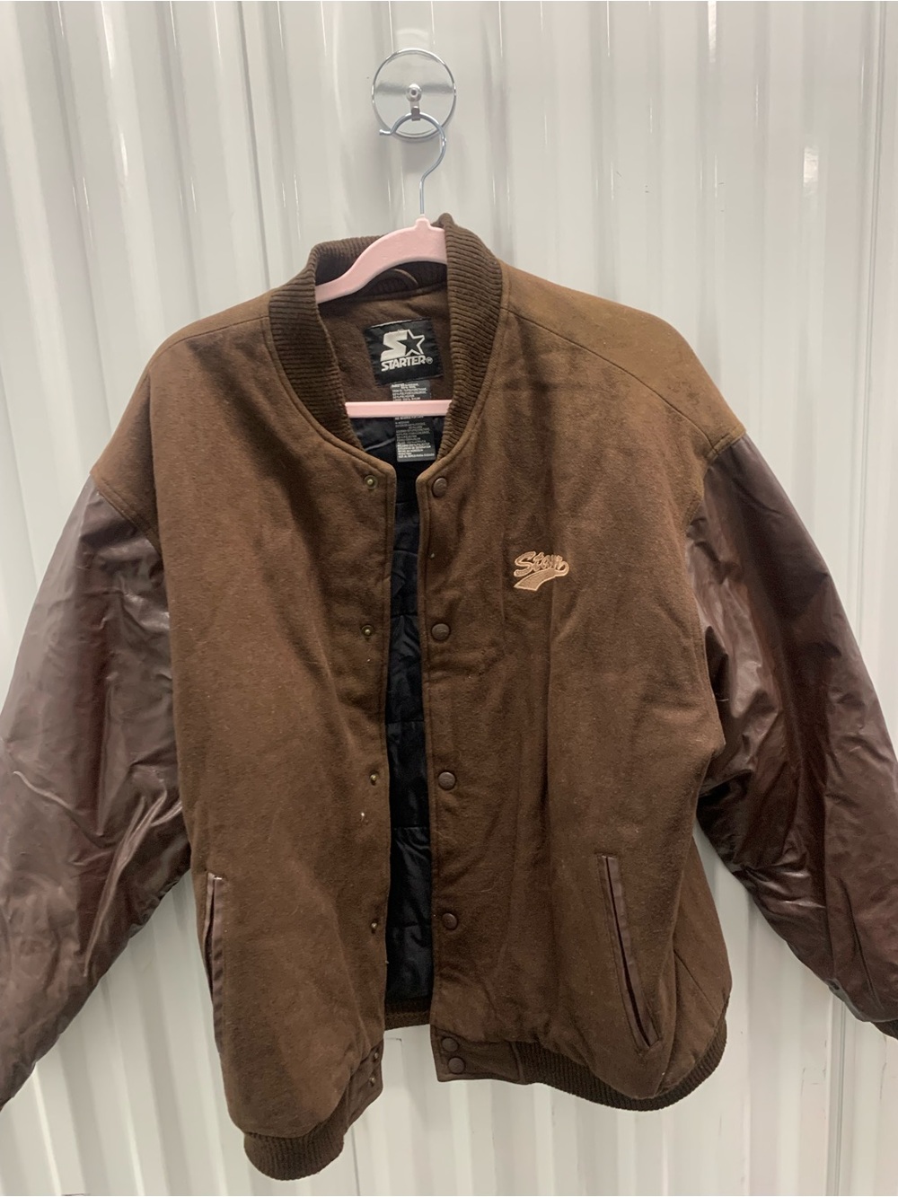Starter Vintage Embroidered Brown Men's Varsity Jacket